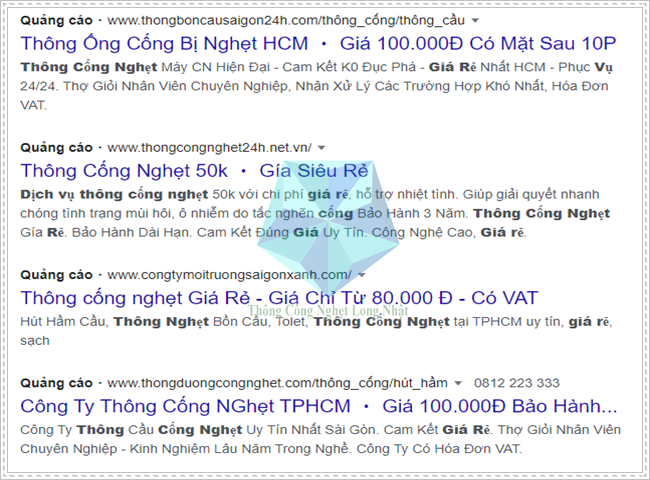 Công ty thông cống nghẹt quận gò vấp Long Nhật