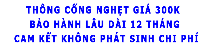 bảng giá thông cống nghẹt